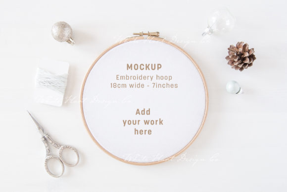Christmas Embroidery Hoop Mockup - 18cm Review