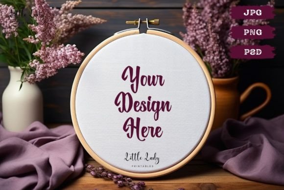 Cross Stitch Hoop Mockup JPG PNG PSD Review