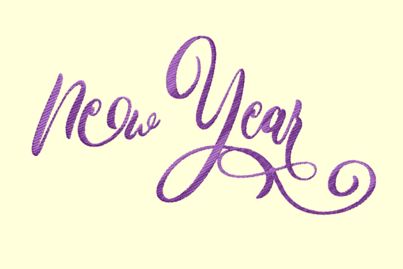 New Year Embroidery Design for Boutique Apparel